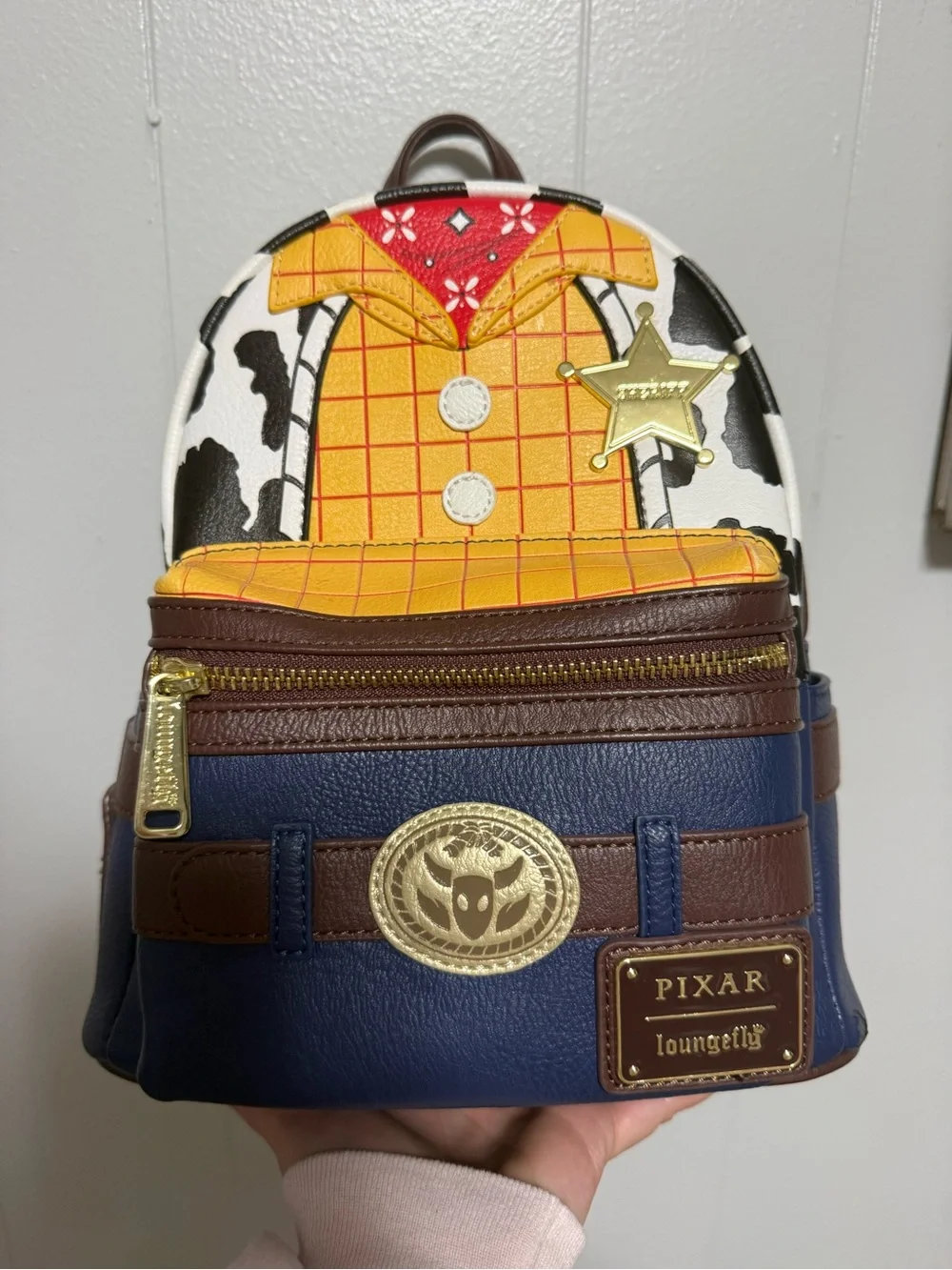 Loungefly Woody-Inspired Mini Backpack - Blue/Yellow/Cowprint